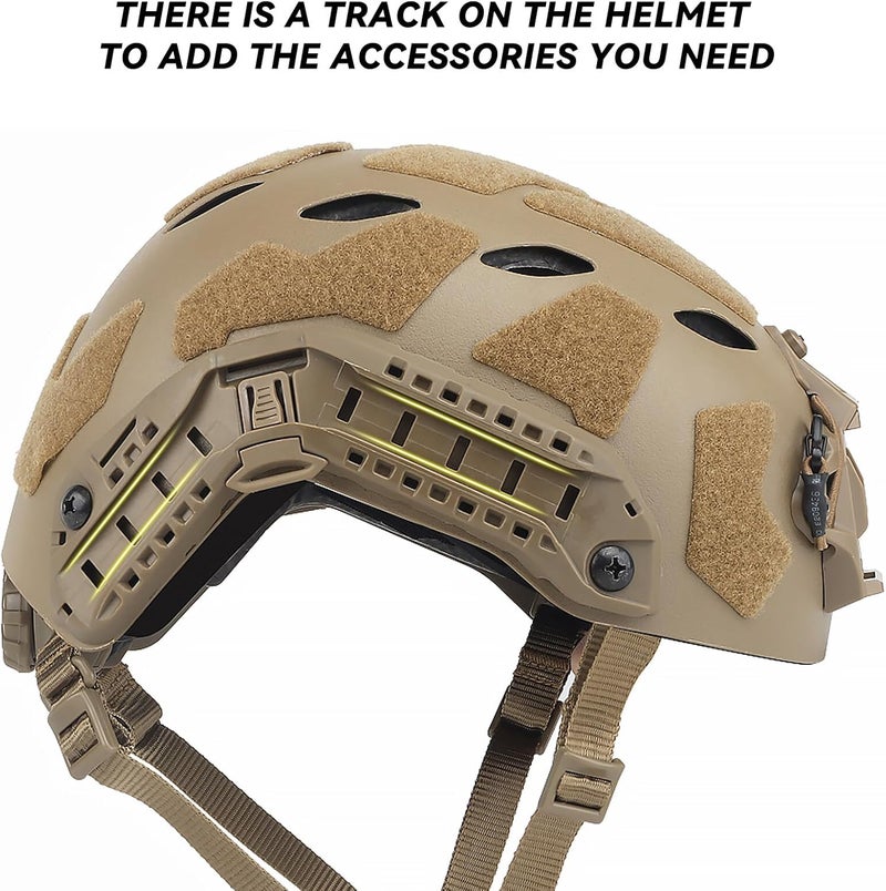 Aoutacc Lightweight Tactical Fast Helmet, Integrated Helmet with NVG Mount Base, Side Rails,Pre-Slotted Headset Strap for Outdoor Sports, CS - Image 5